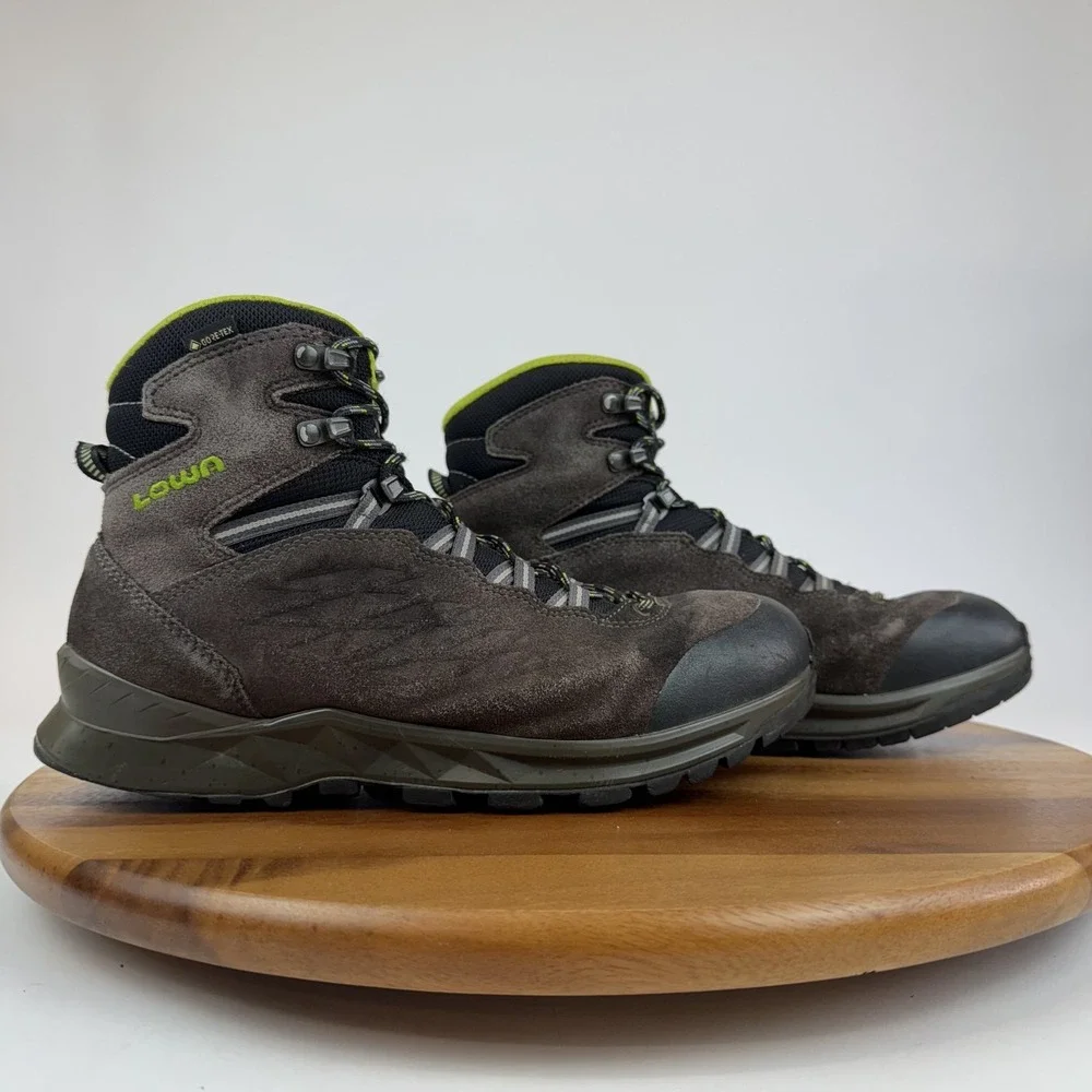 Mens Lowa Explorer II GTX Mid Waterproof Gortex Gray Green Hiking Shoes Size 8 M